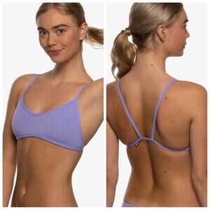 Jolyn Malia lavender minimalist bikini top sz M